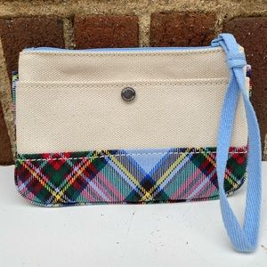 Lands’ End Canvas Plaid Wristlet